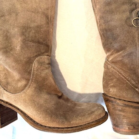 F+B Beige Suede Boots - Picture 4 of 5